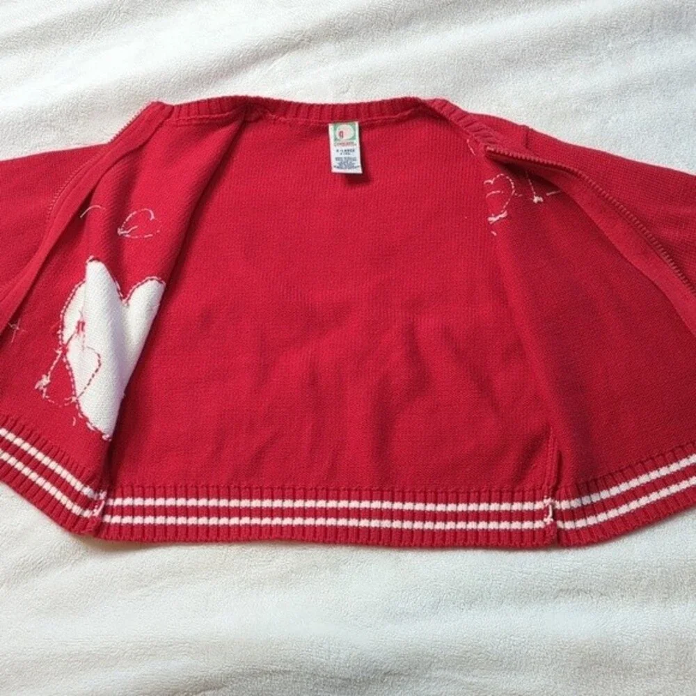 Gymboree zip up sweater red with hearts size X-Large 6 years